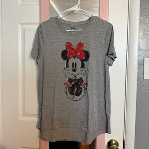 Disney Minnie Mouse Gray Tee with Red Bow